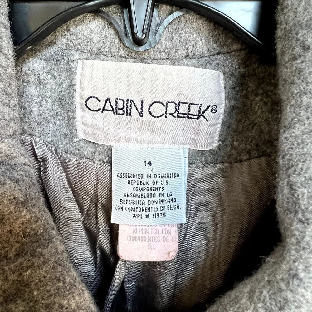 Cabin Creek Vintage Womens Gray Wool Blend Car Coat Jacket Sz 14 Preppy Career‎
